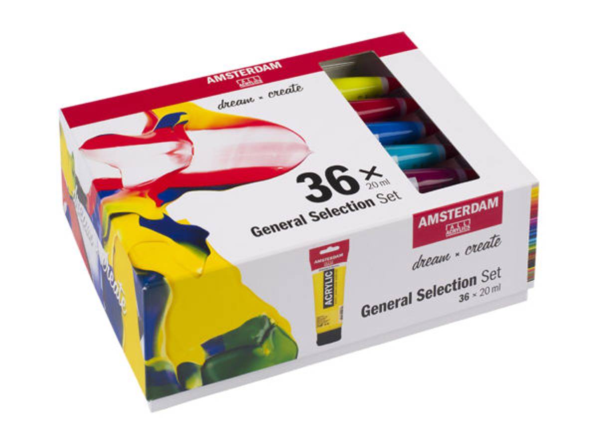 Sett med 36 x 20 ml, ass. farger
