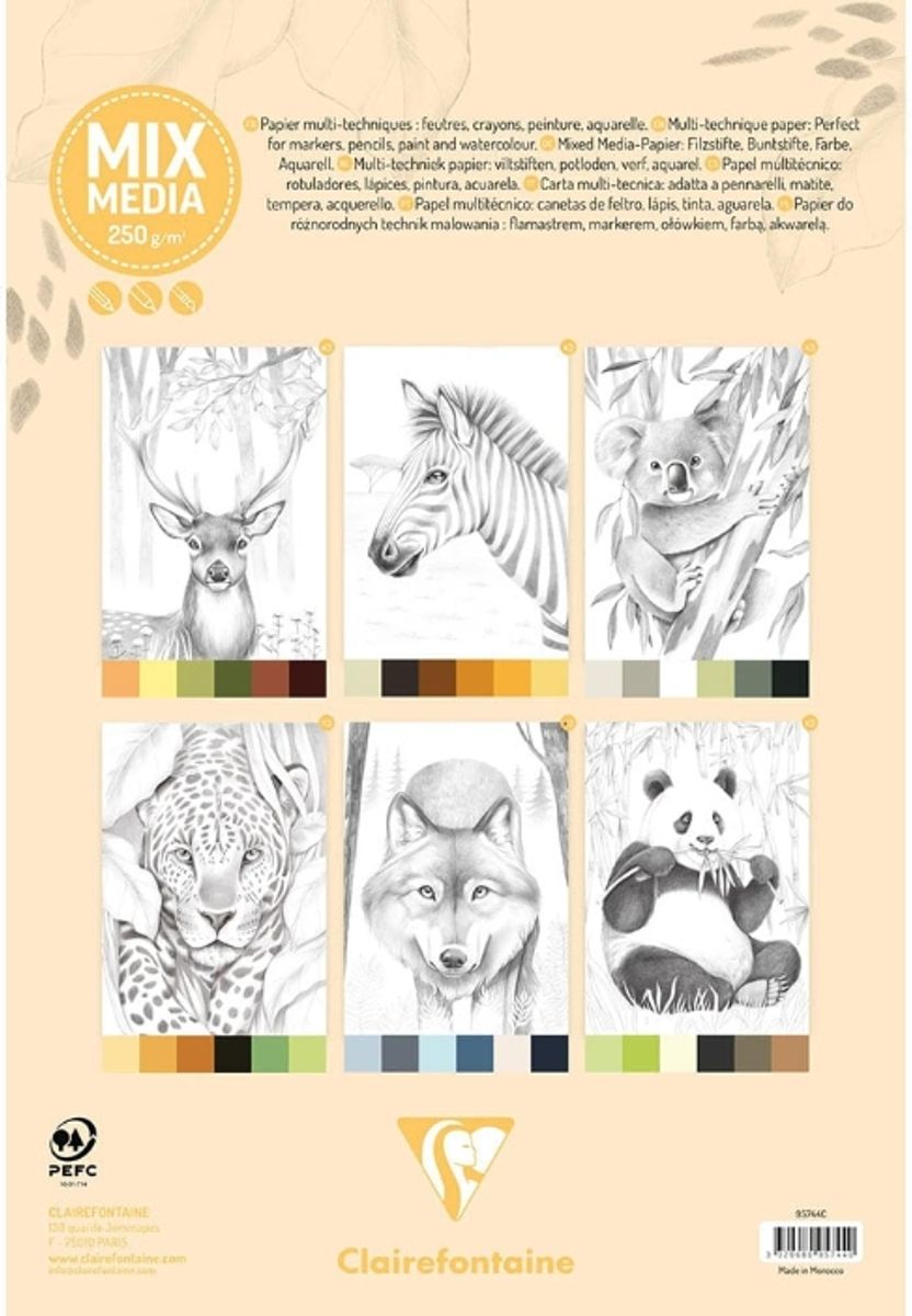 Clairefontaine Odelia Fargeleggingsbok A4 – Animals