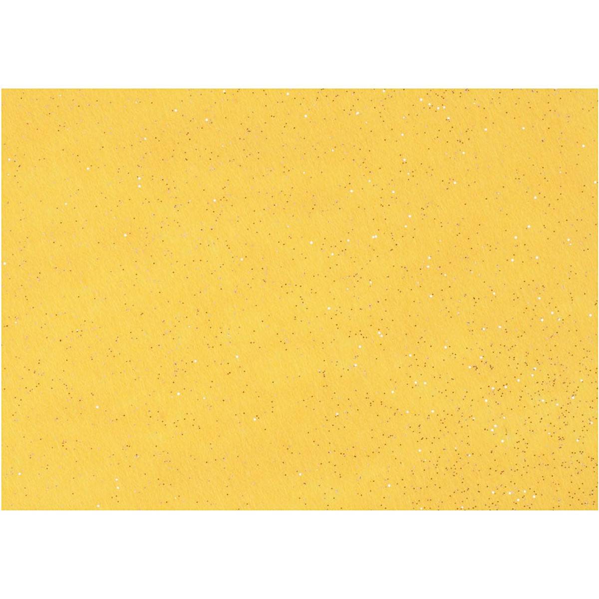 Hobbyfilt, gul m glitter