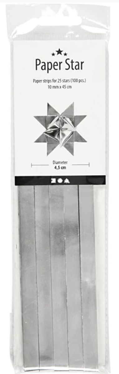 Stjerne-strimler,  sølv, små