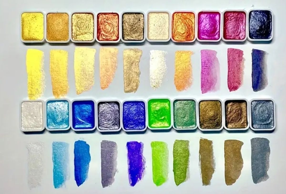 Akvarell 20 farger, METALLIC 1