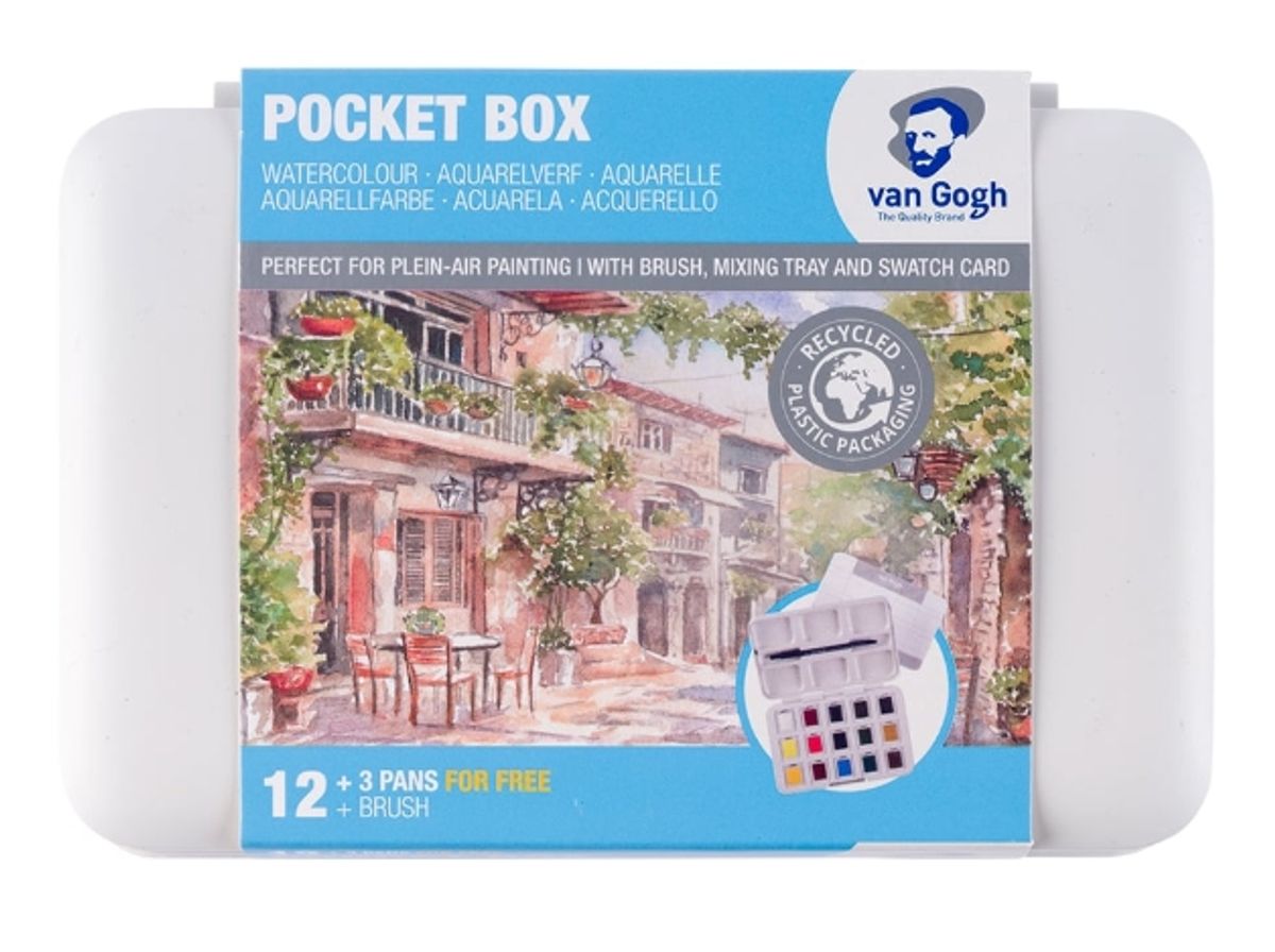 Van Gogh Akvarell Pocketbox Sett – 12+3 – Inkl pensel