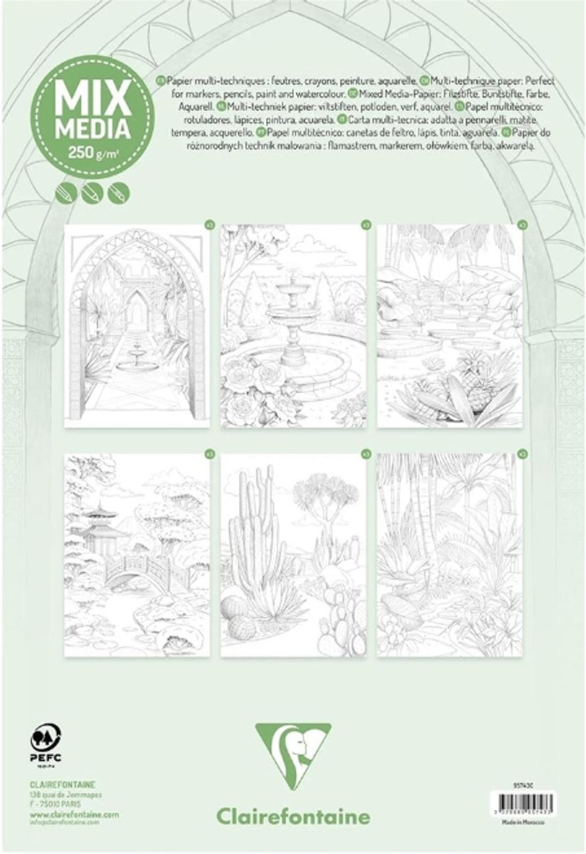Clairefontaine Odelia Fargeleggingsbok A4 – Gardens