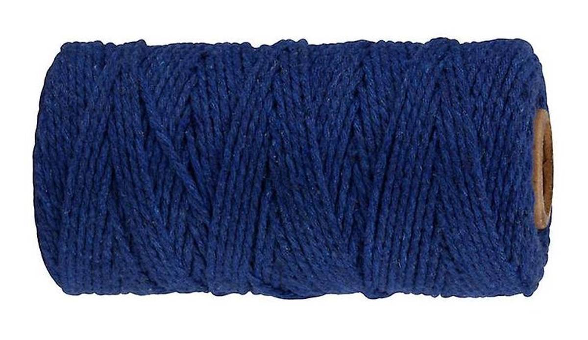 Makrame-garn: mørk blå, 2 mm, 100 m