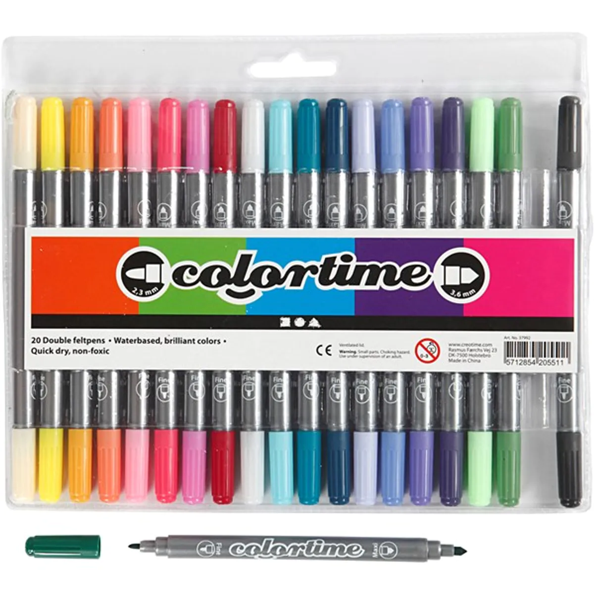 Colortime Dobbeltusj 20 stk, suppl. farger