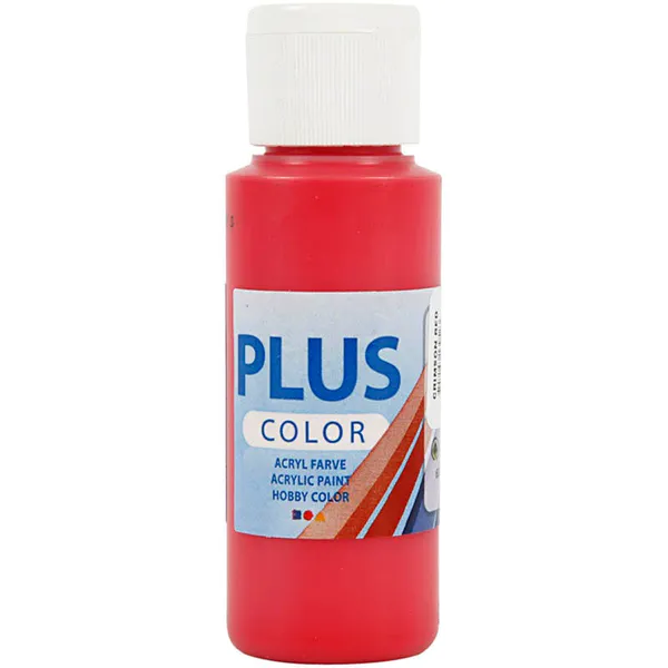 Hovedbilde Plus Color hobbymaling, mørkerød 60 ml