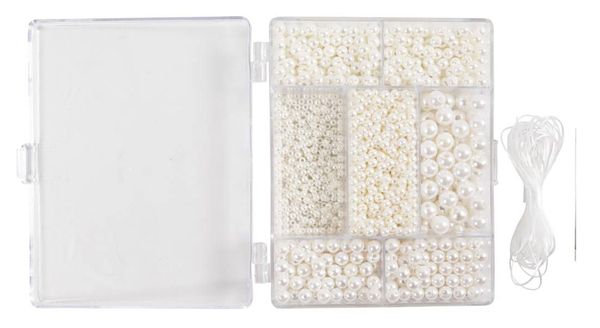 Hovedbilde DIY Perlesett, hvite perlemor